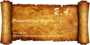 Rasovszky Anett névjegykártya