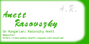 anett rasovszky business card